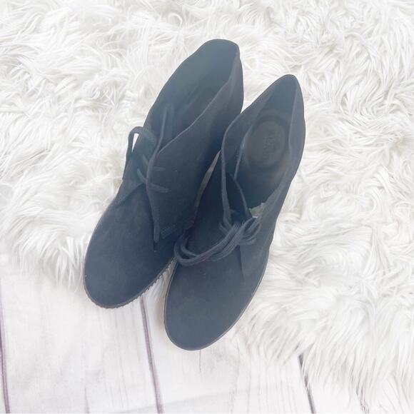 J. Crew Women's Black Suede Macalister Wedge Boots Lace Up Size 12‎ - Picture 3 of 7